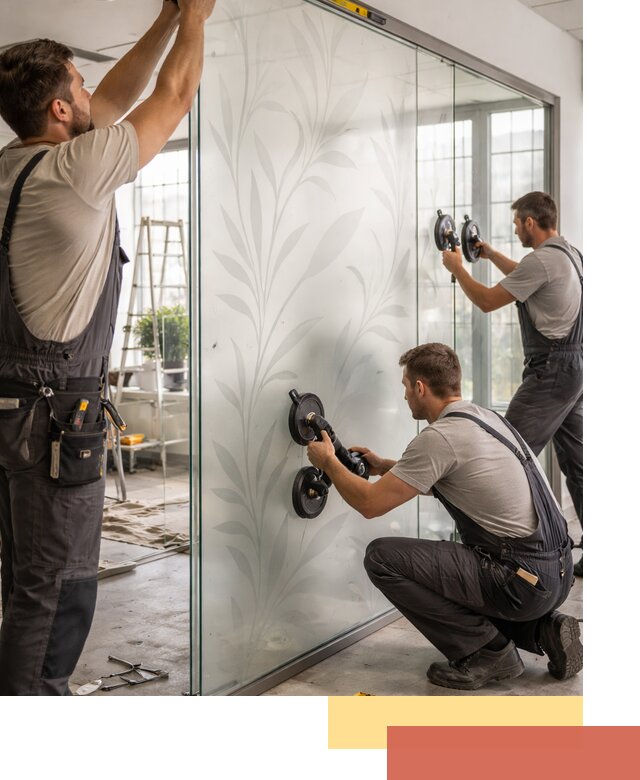 Стеклянные перегородки с рисунком на заказ в Уссурийске