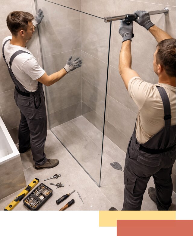 Стеклянные перегородки для душа в Уссурийске — изготовление и монтаж