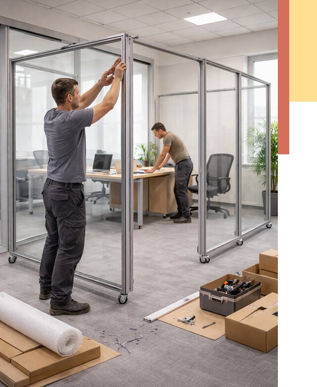 Мобильные офисные перегородки в Уссурийске от 12888 руб. — установка под ключ | ОТДЕЛОЧНИК-Сср