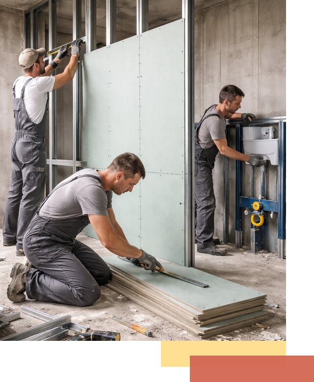 Монтаж и ремонт сантехнических перегородок в Уссурийске