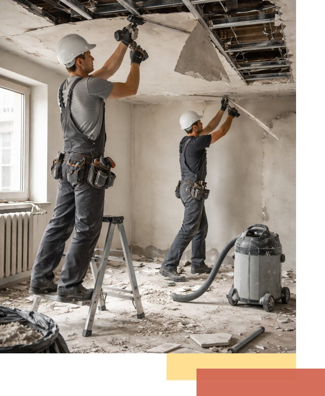 Демонтаж гипсокартонного потолка в Уссурийске быстро и аккуратно