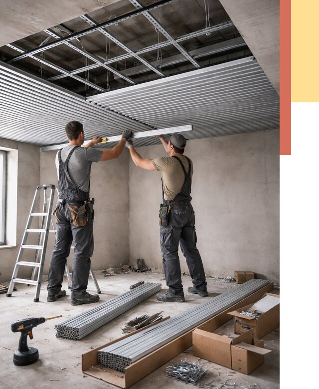 Монтаж реечного потолка в Уссурийске от 4640 руб. под ключ | ОТДЕЛОЧНИК-Сср