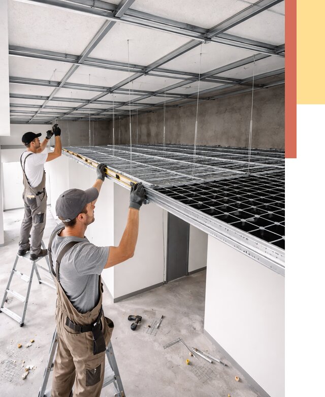 Монтаж потолка грильято в Уссурийске от 464 руб./м² — быстрая сборка под ключ | ОТДЕЛОЧНИК-Сср