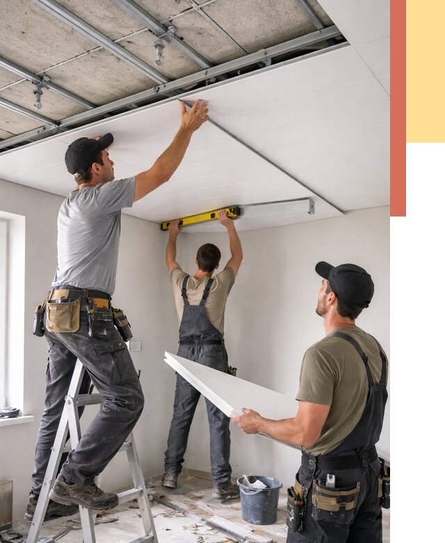 Монтаж потолка из ПВХ панелей в Уссурийске от 3609 руб./м2 — быстро и недорого | ОТДЕЛОЧНИК-Сср