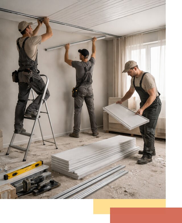 Монтаж потолка из ПВХ панелей в Уссурийске оперативно и качественно