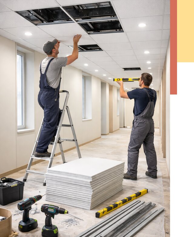 Ремонт потолка Армстронг в Уссурийске от 4640 руб. — быстро и недорого | ОТДЕЛОЧНИК-Сср