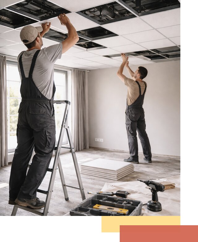 Замена плит подвесного потолка в Уссурийске быстро и качественно