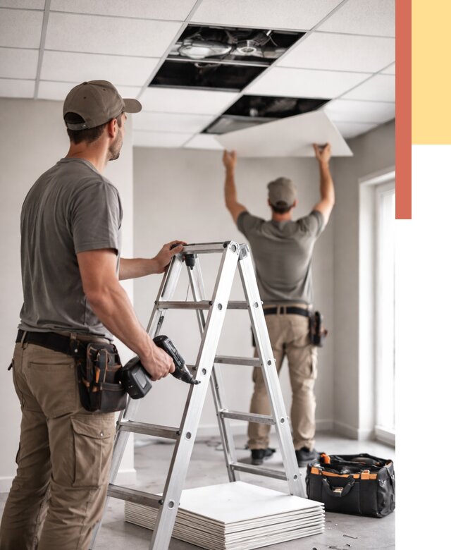 Обслуживание подвесного потолка в Уссурийске от 3609 руб. — быстро и недорого | ОТДЕЛОЧНИК-Сср