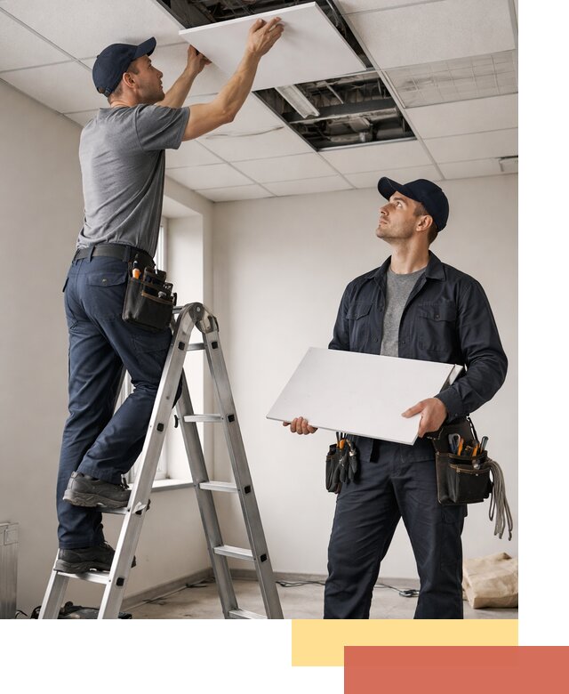 Обслуживание подвесного потолка в Уссурийске — ремонт и чистка