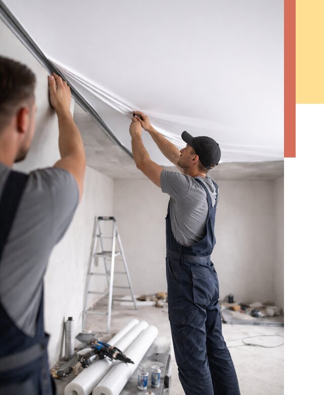 Монтаж матового натяжного потолка в Уссурийске от 4640 руб./м² — быстро и недорого | ОТДЕЛОЧНИК-Сср