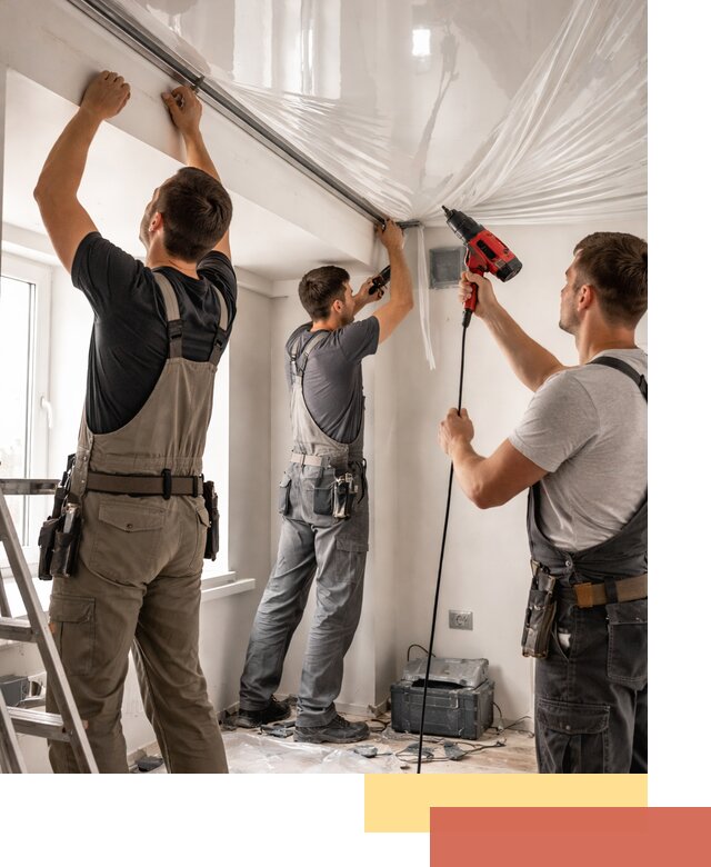 Монтаж глянцевого натяжного потолка в Уссурийске быстро и качественно