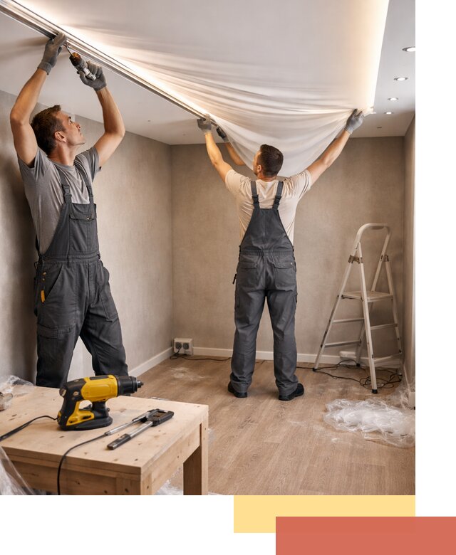 Монтаж натяжного потолка с подсветкой в Уссурийске цена и сроки