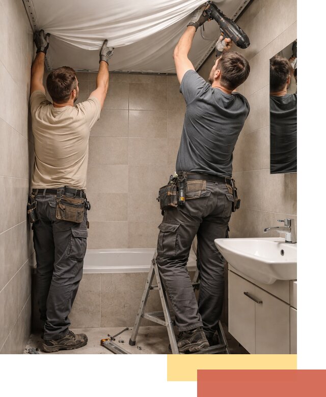 Монтаж натяжного потолка в ванной в Уссурийске быстро и качественно