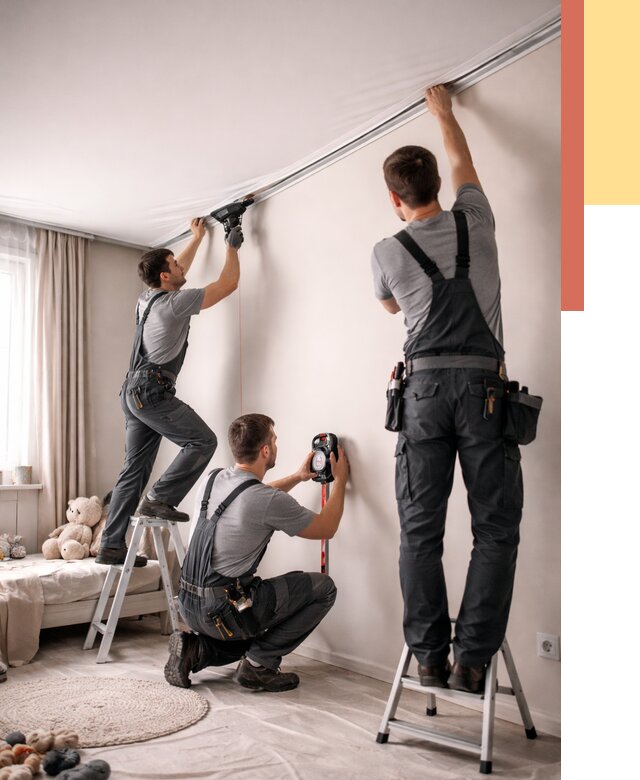 Монтаж натяжного потолка в детской в Уссурийске от 3609 руб. — быстро и недорого | ОТДЕЛОЧНИК-Сср