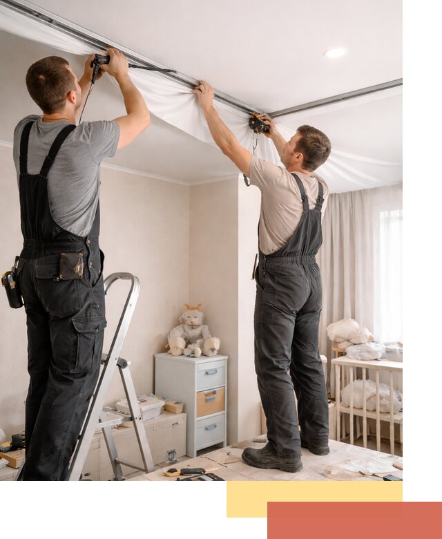 Монтаж натяжного потолка в детской комнате в Уссурийске