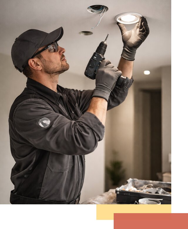 Установка точечных светильников в натяжной потолок в Уссурийске