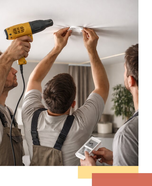 Ремонт прокола полотна натяжного потолка в Уссурийске