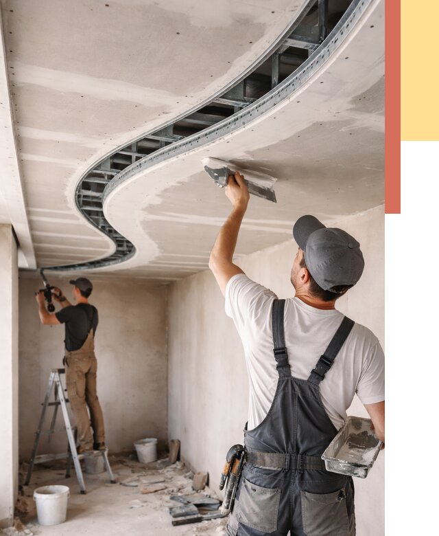 Криволинейный потолок из гипсокартона в Уссурийске от 2165 руб./м2 | ОТДЕЛОЧНИК-Сср