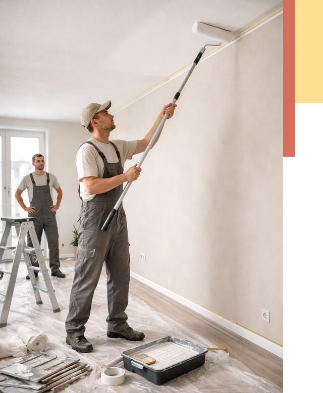 Покраска потолка из гипсокартона в Уссурийске от 4640 руб./м2 — услуги под ключ | ОТДЕЛОЧНИК-Сср