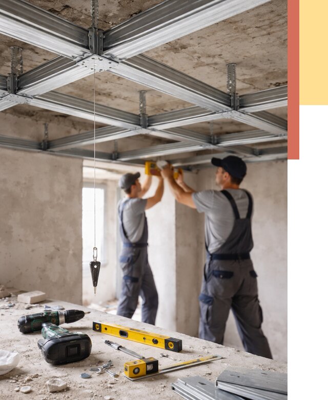 Монтаж каркаса потолка из профиля в Уссурийске от 4640 руб. — услуги ОТДЕЛОЧНИК-Сср