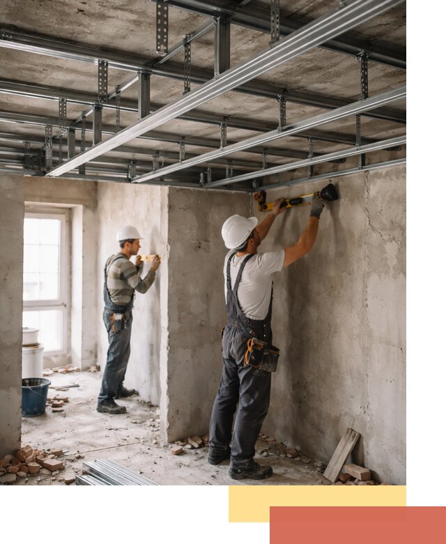 Монтаж каркаса потолка из профильного профиля в Уссурийске