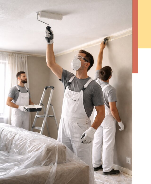 Покраска потолка водоэмельсионной краской в Уссурийске от 2268 руб/м² — услуги под ключ | ОТДЕЛОЧНИК-Сср