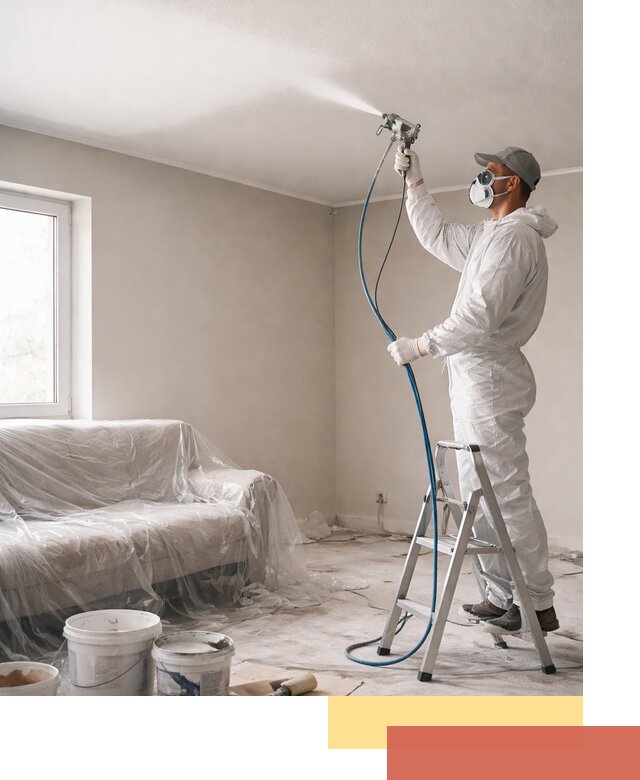 Покраска потолка краскопультом в Уссурийске быстро и качественно