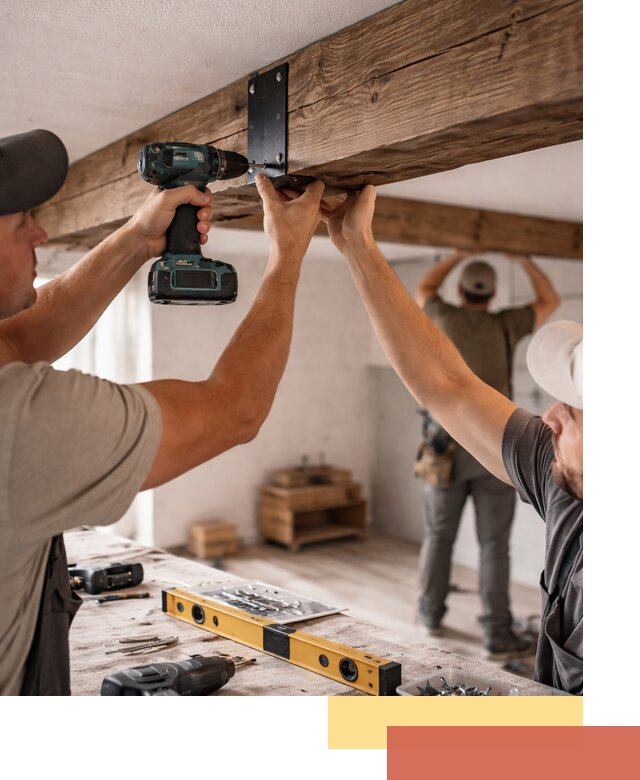 Монтаж декоративных потолочных балок в Уссурийске